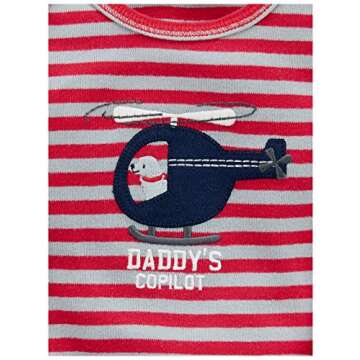 Simple Joys Baby Boy's 6 piece Little Character sets Sleepwear, Red/Navy Bear, 0-3 Months