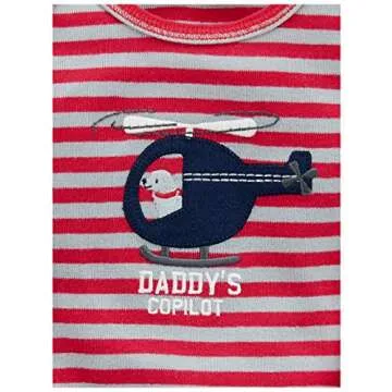 Simple Joys Baby Boy's 6 piece Little Character sets Sleepwear, Red/Navy Bear, 0-3 Months