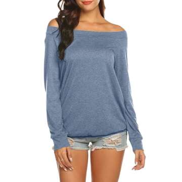 Halife Trendy Long Sleeve Off the Shoulder Shirt