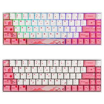 104 PBT Pink keycap Set ，Dye Sublimation OEM pink Custom keycaps for Gateron Kailh Cherry MX 61/87/104 Gaming Mechanical Keyboard