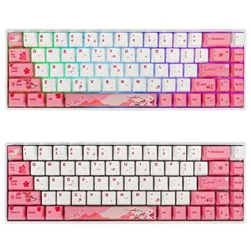 104 PBT Pink keycap Set ，Dye Sublimation OEM pink Custom keycaps for Gateron Kailh Cherry MX 61/87/104 Gaming Mechanical Keyboard