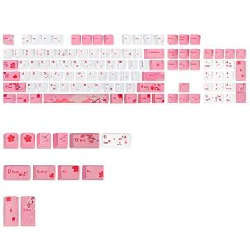 104 PBT Pink keycap Set ，Dye Sublimation OEM pink Custom keycaps for Gateron Kailh Cherry MX 61/87/104 Gaming Mechanical Keyboard