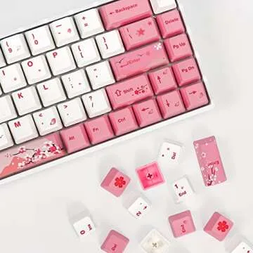 104 PBT Pink keycap Set ，Dye Sublimation OEM pink Custom keycaps for Gateron Kailh Cherry MX 61/87/104 Gaming Mechanical Keyboard