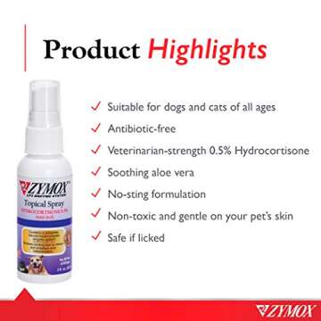 Zymox (OTC) Spray w/Hydrocortisone 0.5% , 2 Fl. Oz (Pack of 1)