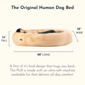 Plufl Human Dog Bed for Adults and Kids - Comfy & Washable