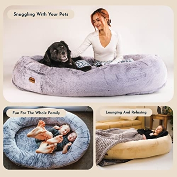 Plufl Human Dog Bed for Adults and Kids - Comfy & Washable