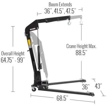 Black Widow 1-Ton Folding Shop Crane