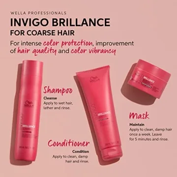 Wella Professionals Invigo Brilliance Shampoo for Coarse Colored Hair - Color Protection