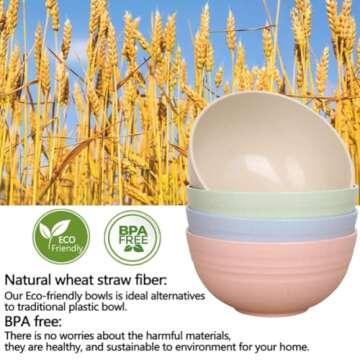 Eco-Friendly Unbreakable Wheat Straw Cereal Bowls