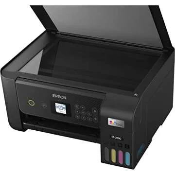 Epson EcoTank ET-2800 Wireless Color All-in-One Inkjet Printer, Print & Copy & Scan, 1200x2400 dpi, 1.44" Color LCD Display, Cartridge-Free, Photo Printing, Bundle with Printer Cable