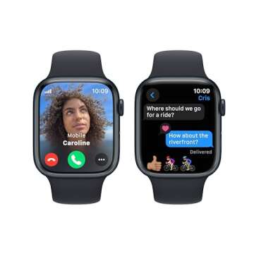 Apple Watch Series 9 (GPS + Cellular 45mm) Midnight Aluminum Case with Midnight Sport Band M/L (Renewed)