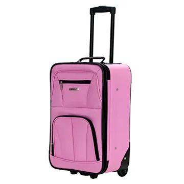 Rockland Fashion Softside Upright Luggage Set, Expandable, Pink, 2-Piece (14/19)