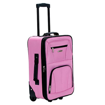 Rockland Fashion Softside Upright Luggage Set, Expandable, Pink, 2-Piece (14/19)