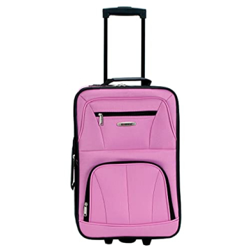 Rockland Fashion Softside Upright Luggage Set, Expandable, Pink, 2-Piece (14/19)