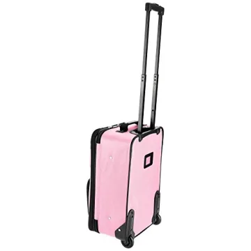 Rockland Fashion Softside Upright Luggage Set, Expandable, Pink, 2-Piece (14/19)