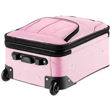 Rockland Fashion Softside Upright Luggage Set, Expandable, Pink, 2-Piece (14/19)