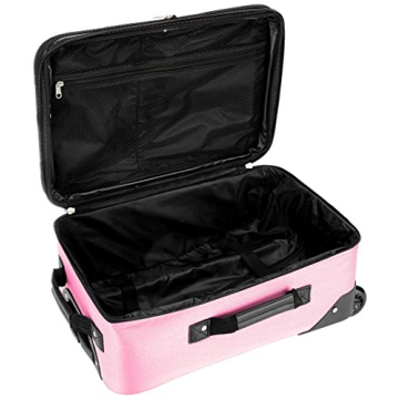Rockland Fashion Softside Upright Luggage Set, Expandable, Pink, 2-Piece (14/19)