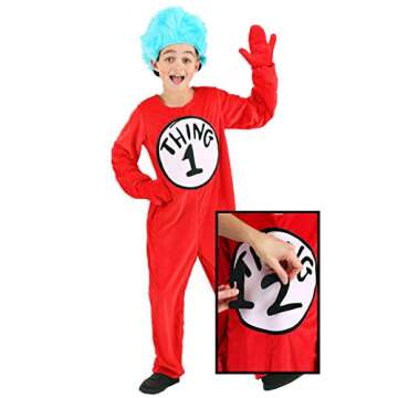 elope Dr. Seuss Thing 1 & Thing 2 Deluxe Costume Kids - X-Small - Red