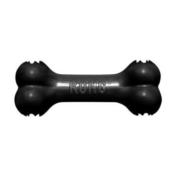 KONG - Extreme Goodie Bone - KONG's Most Durable Natural Rubber Dog Bone for Power Chewers - Black - For Large Dogs