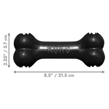 KONG - Extreme Goodie Bone - KONG's Most Durable Natural Rubber Dog Bone for Power Chewers - Black - For Large Dogs