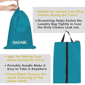 BAGAIL 8 Set/9 Set Packing Cubes Luggage Packing Organizer for Travel, Suitcase Packing Bags for Travel Accessories(Teal, 8 Set)