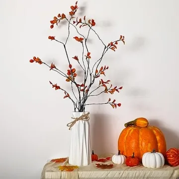 Riceshoot Thanksgiving Artificial Leaves Branches - 6 Pcs Decor