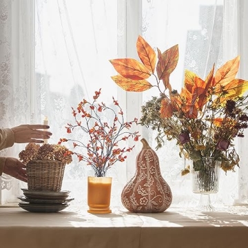 Riceshoot Thanksgiving Artificial Leaves Branches - 6 Pcs Decor