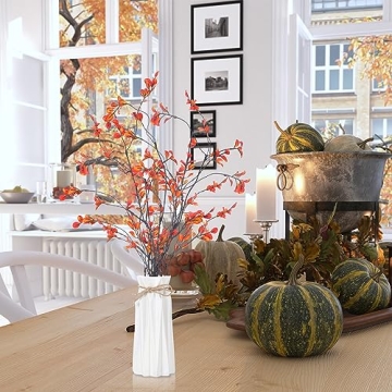 Riceshoot Thanksgiving Artificial Leaves Branches - 6 Pcs Decor