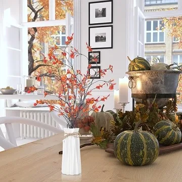 Riceshoot Thanksgiving Artificial Leaves Branches - 6 Pcs Decor