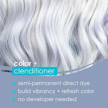 Keracolor Clenditioner SILVER BLUE Hair Dye - Semi Permanent Hair Color Depositing Conditioner, Crue...