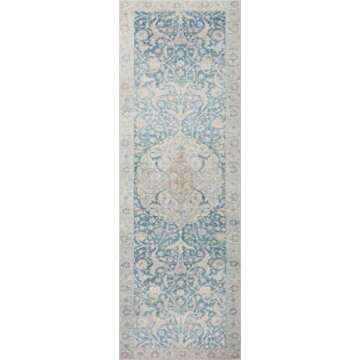 Loloi Chris Loves Julia Jules Collection JUL-03 2'-0" x 5'-0" Antique/Sky Accent Rug