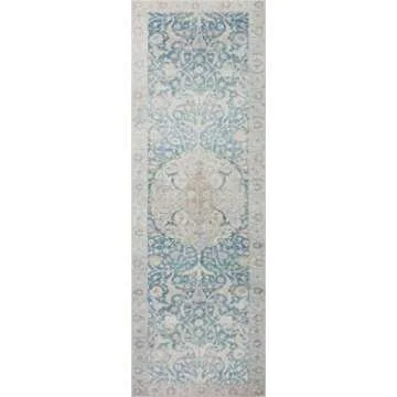 Loloi Chris Loves Julia Jules Collection JUL-03 2'-0" x 5'-0" Antique/Sky Accent Rug
