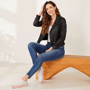 JABASIC Women Lace Up Platform Sneakers for Comfort and Style