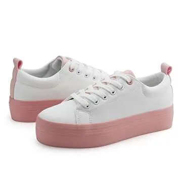 JABASIC Women Lace Up Platform Sneakers for Comfort and Style