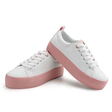 JABASIC Women Lace Up Platform Sneakers for Comfort and Style