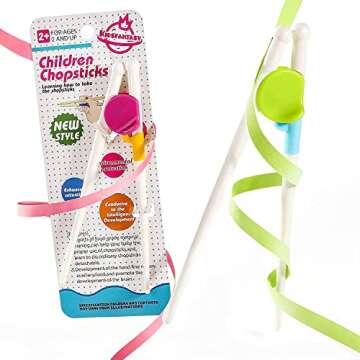 Kidsfantasy Kids Chopsticks, 2 Pairs Kids Training Chopsticks Reusable Toddler Chopsticks for Baby C...