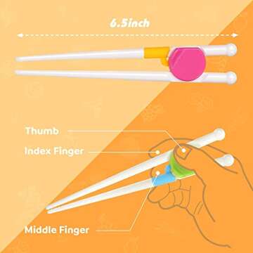 Kidsfantasy Kids Chopsticks, 2 Pairs Kids Training Chopsticks Reusable Toddler Chopsticks for Baby Children