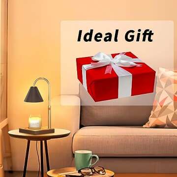Candle Warmer Lamp, Electric Candle Warmer Lamp with Timer, Dimmable Wax Melt Warmer for Scented Wax with 2 Bulbs, Height Adjustable Electric Melter for Jar Candles, Home Decor and Gift for Mom