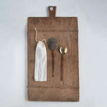 Creative Co-Op Mango Wood Cheese Board with Rope on Handle