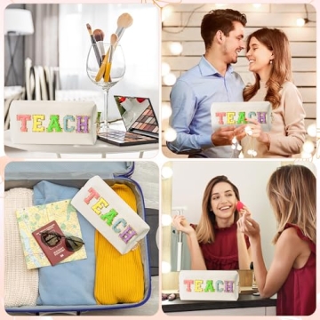 Waterproof TEACH Letter Patch Makeup Bag for Educators