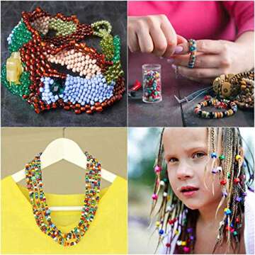 1,000 pcs Rainbow Pony Beads 6 x 9 mm Plastic DIY Craft Beads for Bracelet, Necklace,Jewelry Making