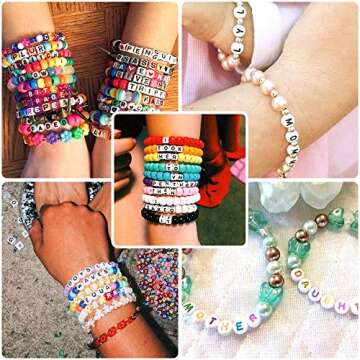 1,000 pcs Rainbow Pony Beads 6 x 9 mm Plastic DIY Craft Beads for Bracelet, Necklace,Jewelry Making