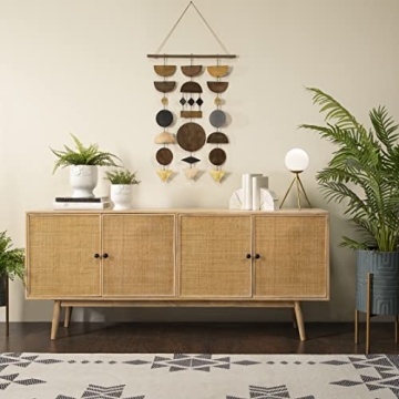 Sagebrook Home Consoles and Cabinets 4 Door Rattan Sideboard Accent Cabinet Storage Organizer, Sideb...