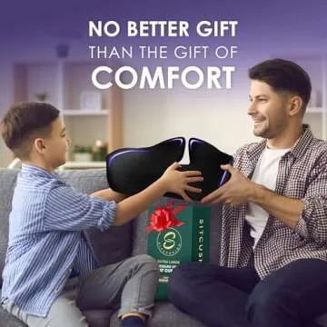 Memory Foam Car Seat Cushion for Back Pain Relief – 2025 Upgraded Car Cushions for Driving & Tailbone Pain. Non-Slip Pressure Relief Seat Pad for Truck Driver Essentials with Extra Cover (Black)