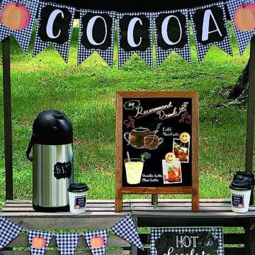 4 THOUGHT Tabletop Small Chalkboard Signs for Food, 9.5" x 14" Magnetic Wooden Mini Chalkboard with Stand Kids Chalk Board Easel Countertop Menu Board for Kitchen Home Cafe Wedding, Rustic Brown