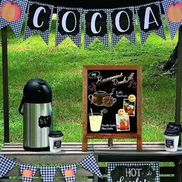 4 THOUGHT Tabletop Small Chalkboard Signs for Food, 9.5" x 14" Magnetic Wooden Mini Chalkboard with Stand Kids Chalk Board Easel Countertop Menu Board for Kitchen Home Cafe Wedding, Rustic Brown
