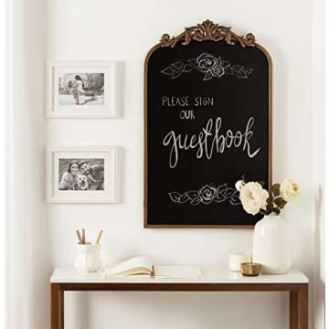 Kate and Laurel Arendahl Arch Chalkboard in Gold - 31"x19"