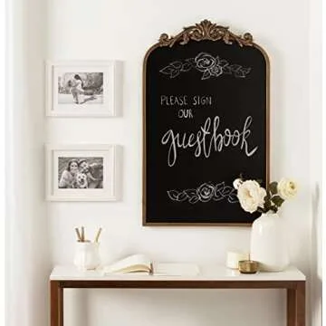Kate and Laurel Arendahl Arch Chalkboard in Gold - 31"x19"