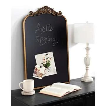 Kate and Laurel Arendahl Arch Chalkboard in Gold - 31"x19"