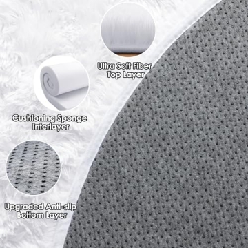 ONASAR Plush Round Rug for Kids Bedroom Cozy Home Decor